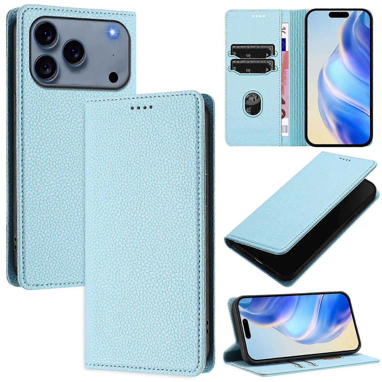 Case for iPhone 17 Pro Magnetic Closure Slim RFID Blocking Leather Wallet Phone Case with Card Slots Compatible with iPhone 17 Pro
