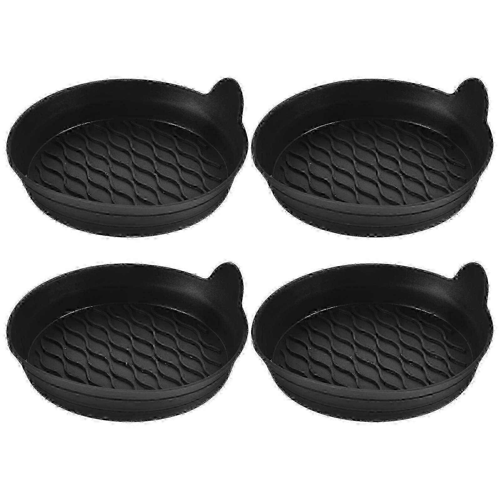 4個の耐熱コースター、滑り止めカップマット、円形シリコンドリンクパッド、火傷防止プレースマット