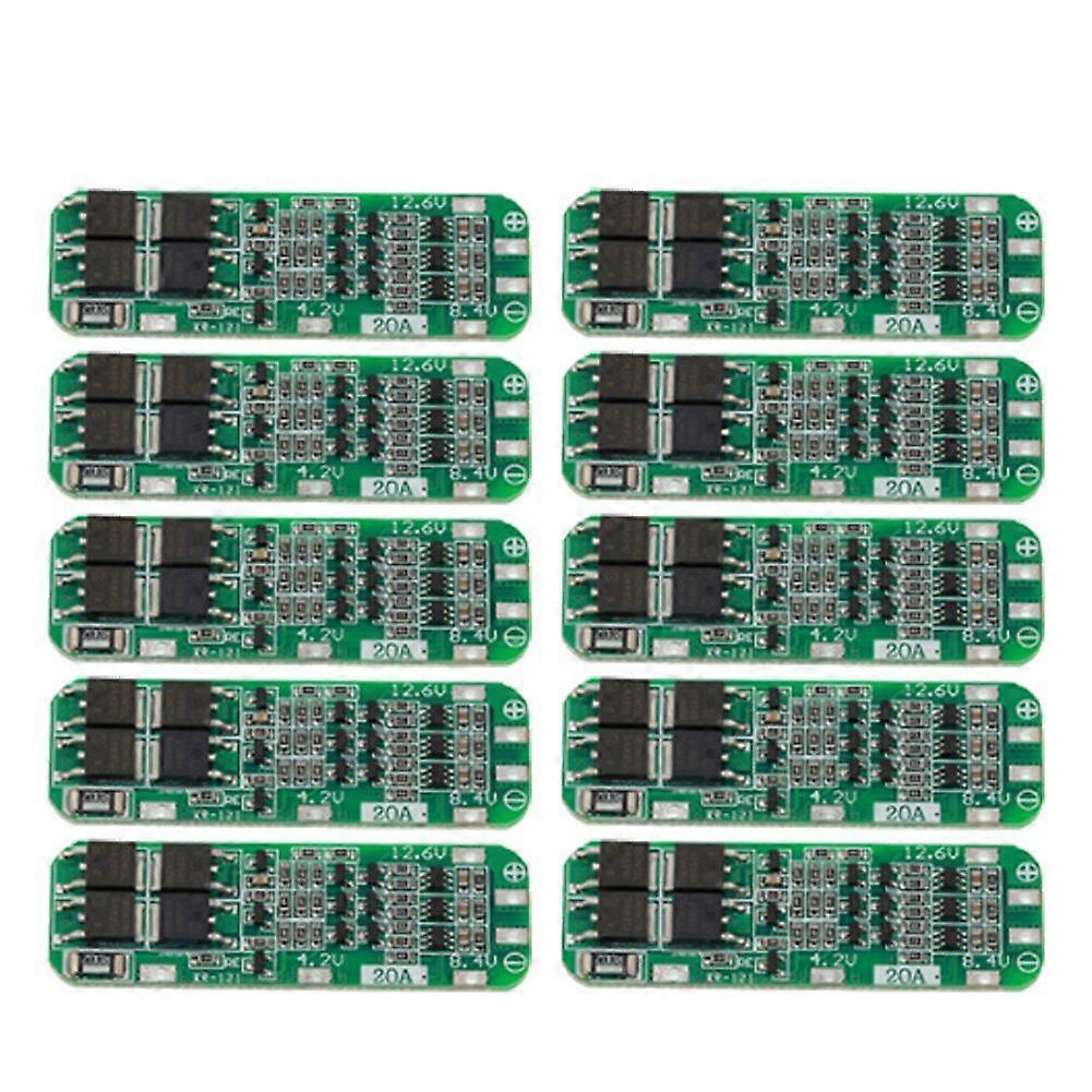 10Pcs 3S 20A 18650 - Lithium Battery Charger Module Protection Board PCB 11.1V 12V 12.6V Module