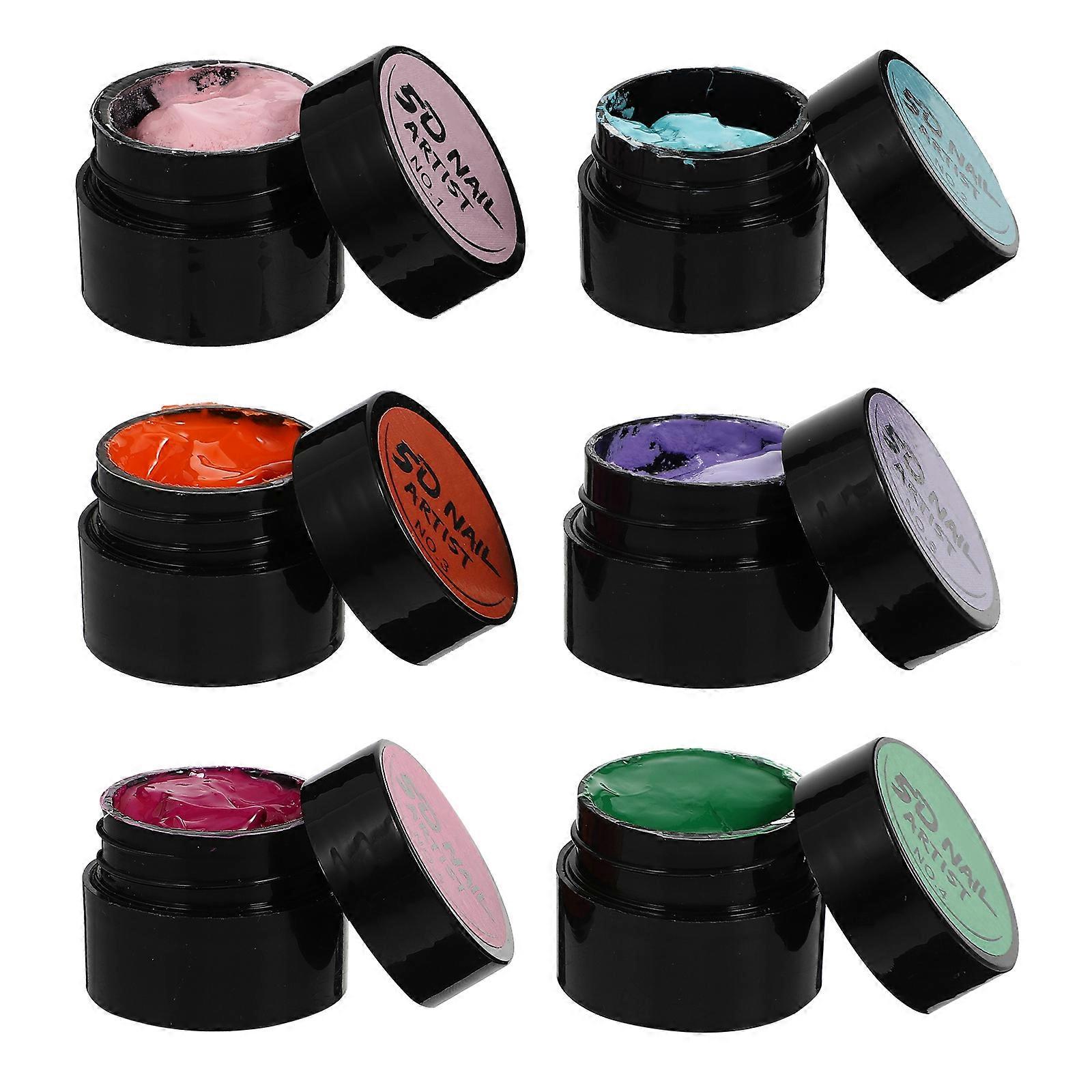 Quick Dry Nail Polish Gels Manicure Art Tool with 6Pcs Assorted Color for Home Use