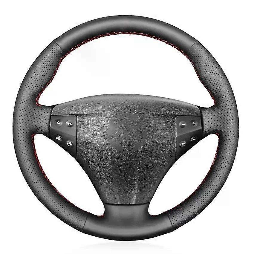 Black Faux Leather Handsewing Car Steering Wheel Cover Suitable for Mercedes-Benz W203 C-Class Kompressor 2001 2002 2003 2004 2005 2006