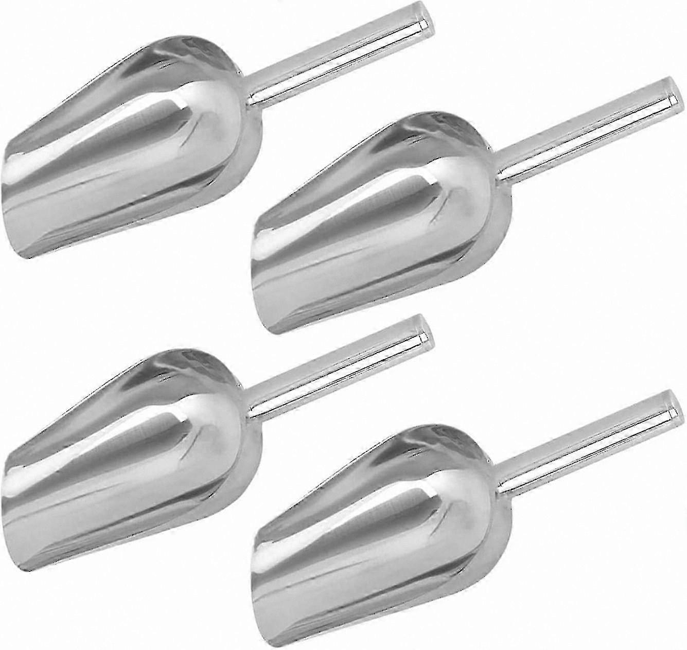 Set of 4 Stainless Steel Ice Cream Scoops, Multi-Purpose Small Serving Tool for Kitchen, Bar, Party, and Buffet Use, Silver, 19cm