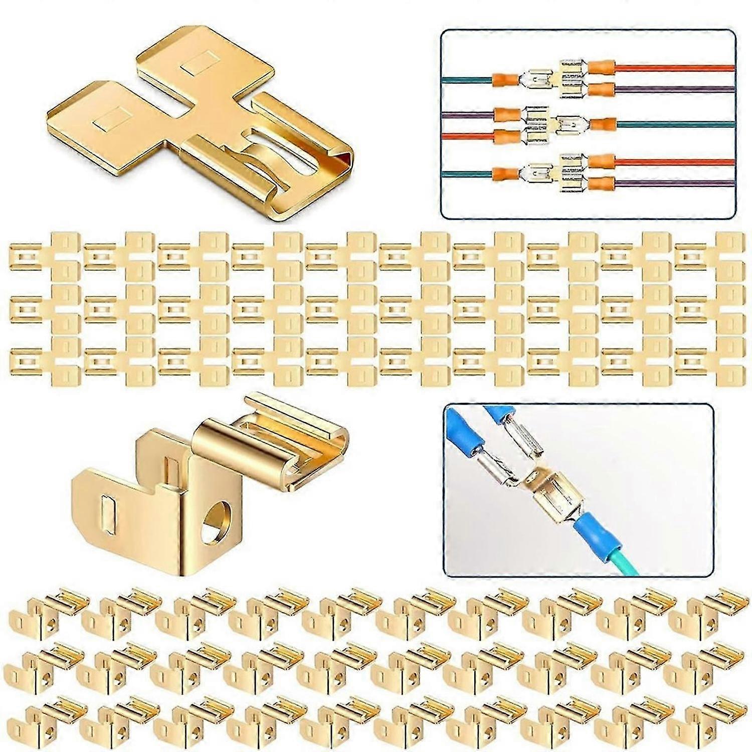 Piggyback Spade Connectors Quick Disconnect Electrical Wire Spade Terminals Adapter 60pcs