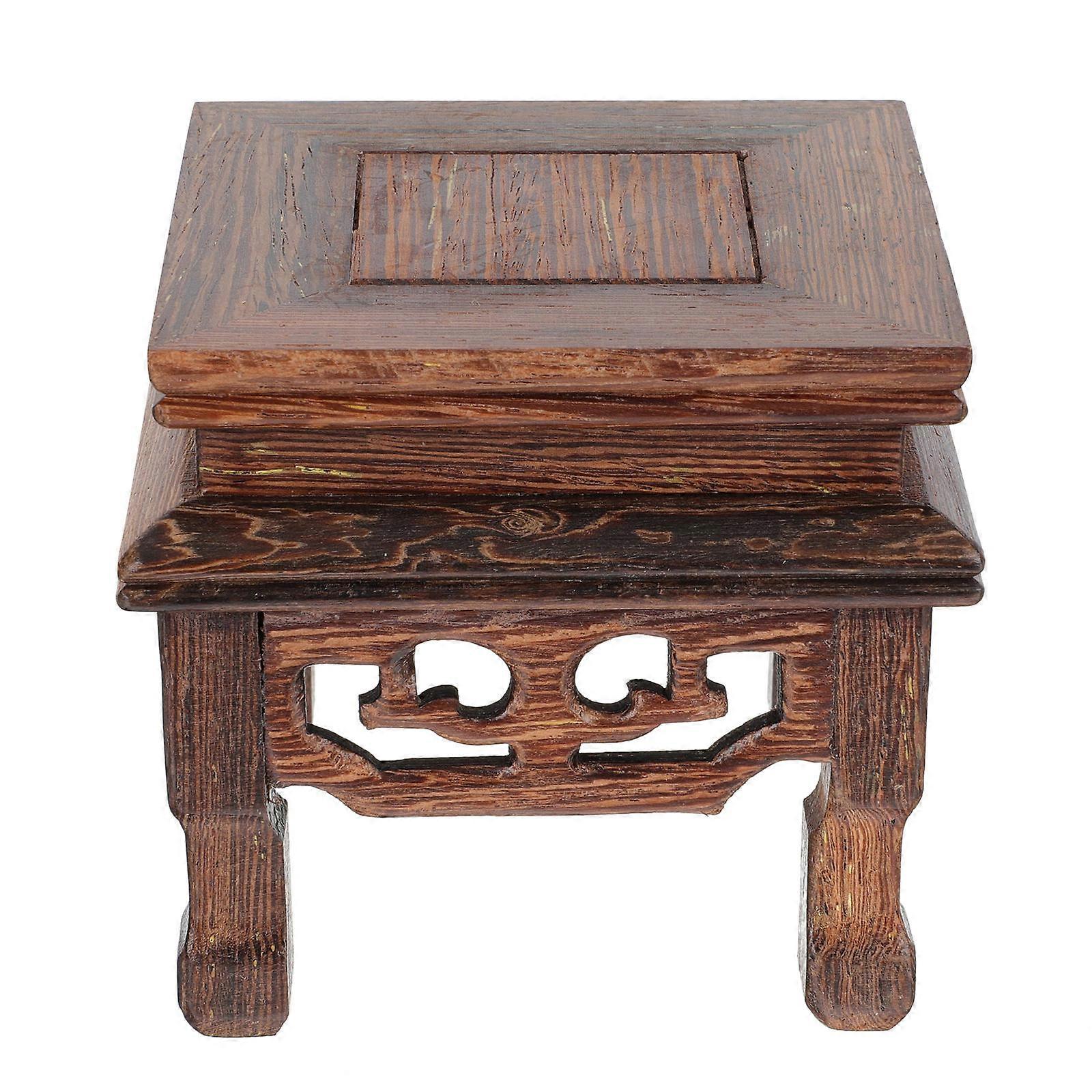 Craft Stand Flower Pot Holder for Indoor Use 2Pcs Wood Display Base