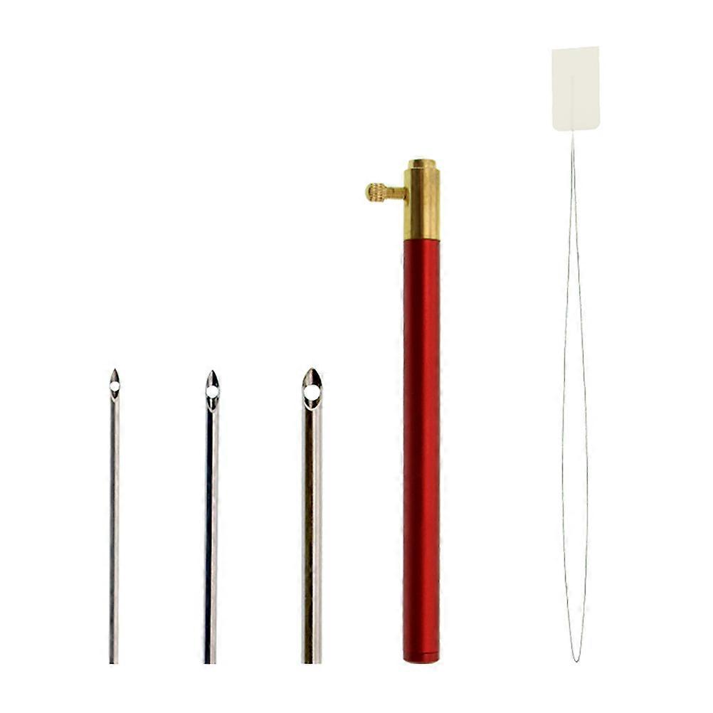 Embroidery Needle Accessories Punch Tool Kit for Hand Craft 1Set Red