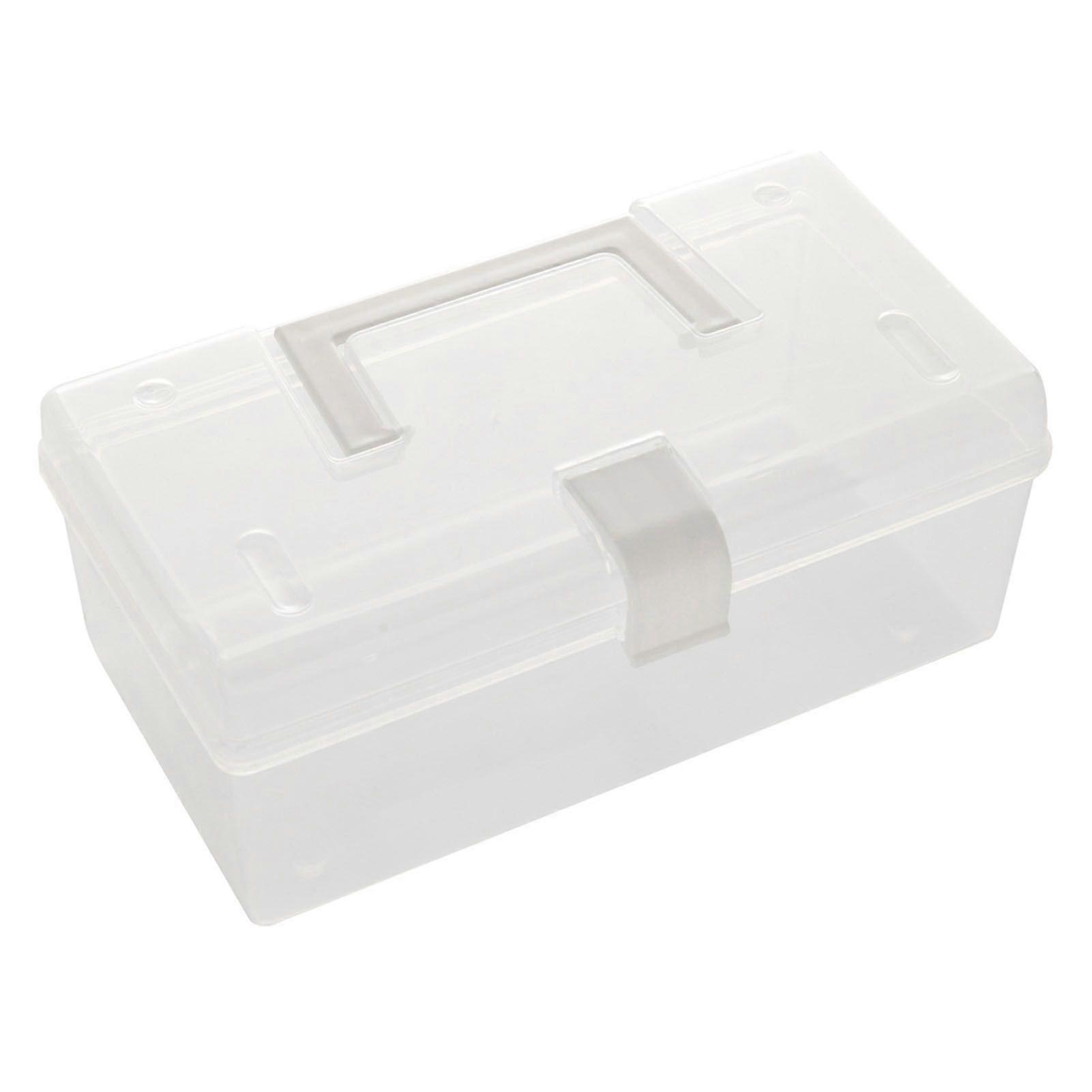 Plastic Storage Box with Handle Portable Storage Container Box Transparent Multipurpose Carry Box for Snacks Toys Stationery