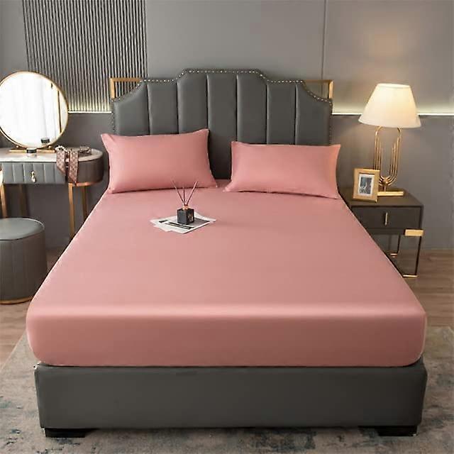 Cotton Fitted Sheet King Size With Elastic Band Mattress Cover 140x200 160x200 200x220 90x200x20cm