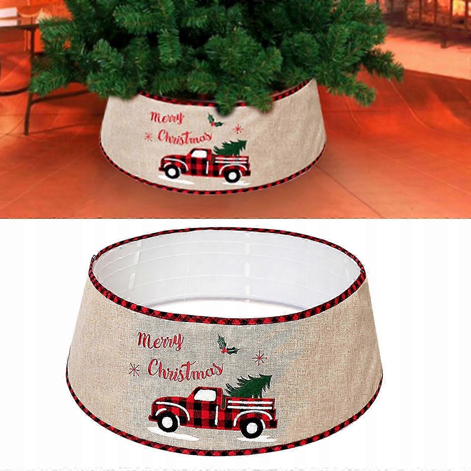 Christmas Tree Collar Home Decor Linen Round