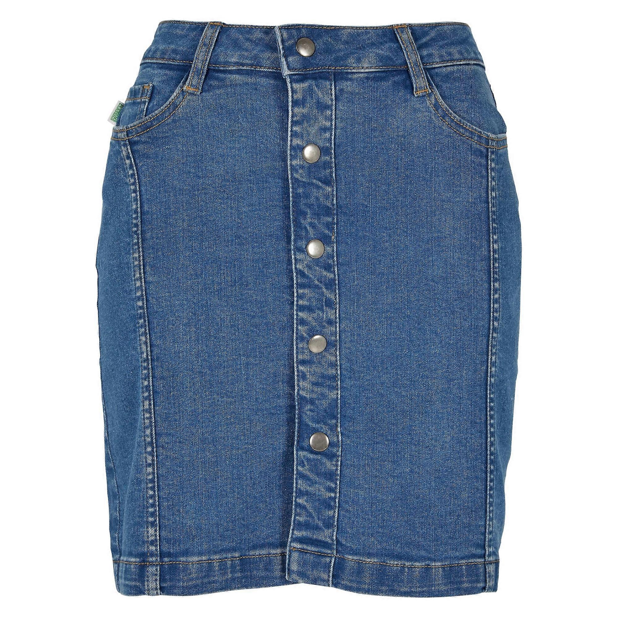 Urban Classics Dames Button Denim Stretch Rok