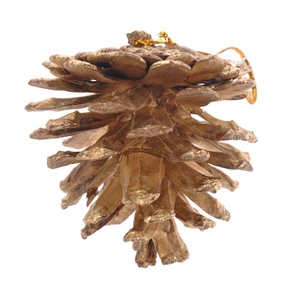 Christmas Tree Decorative Natural Pinecone for Decor 9Pcs Golden Set