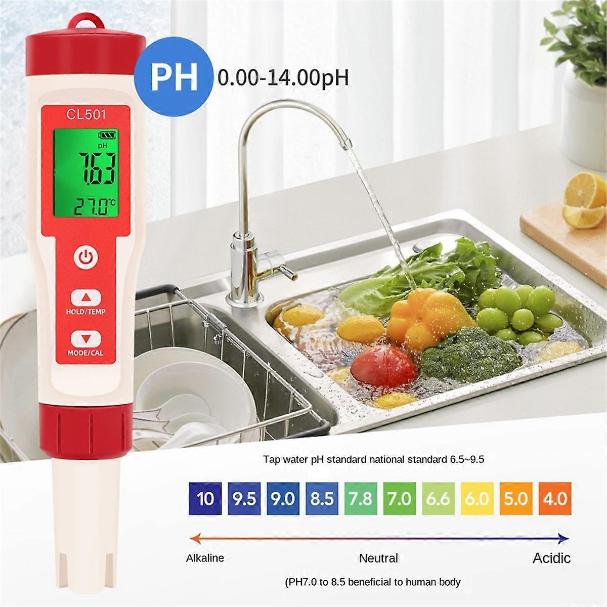 5 In 1 Water Quality Detection Pen PH/ Residual Chlorine/ Test Pen