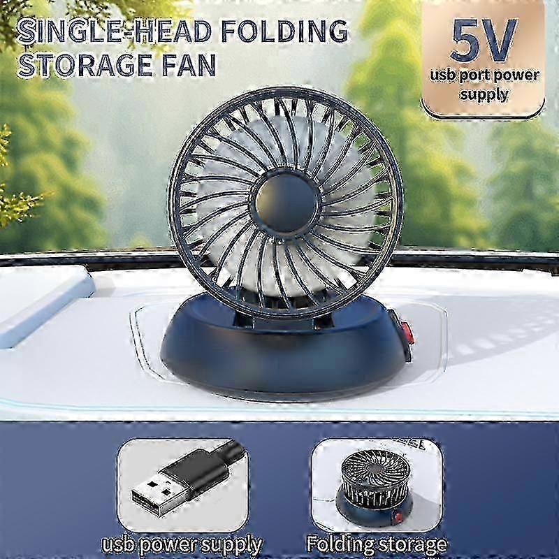 Car Cooling Fan Adjustable Angle Car Dashboard Fan 3-Speed Adjustable Portable Retractable 5/12/24V Low Noise Fan