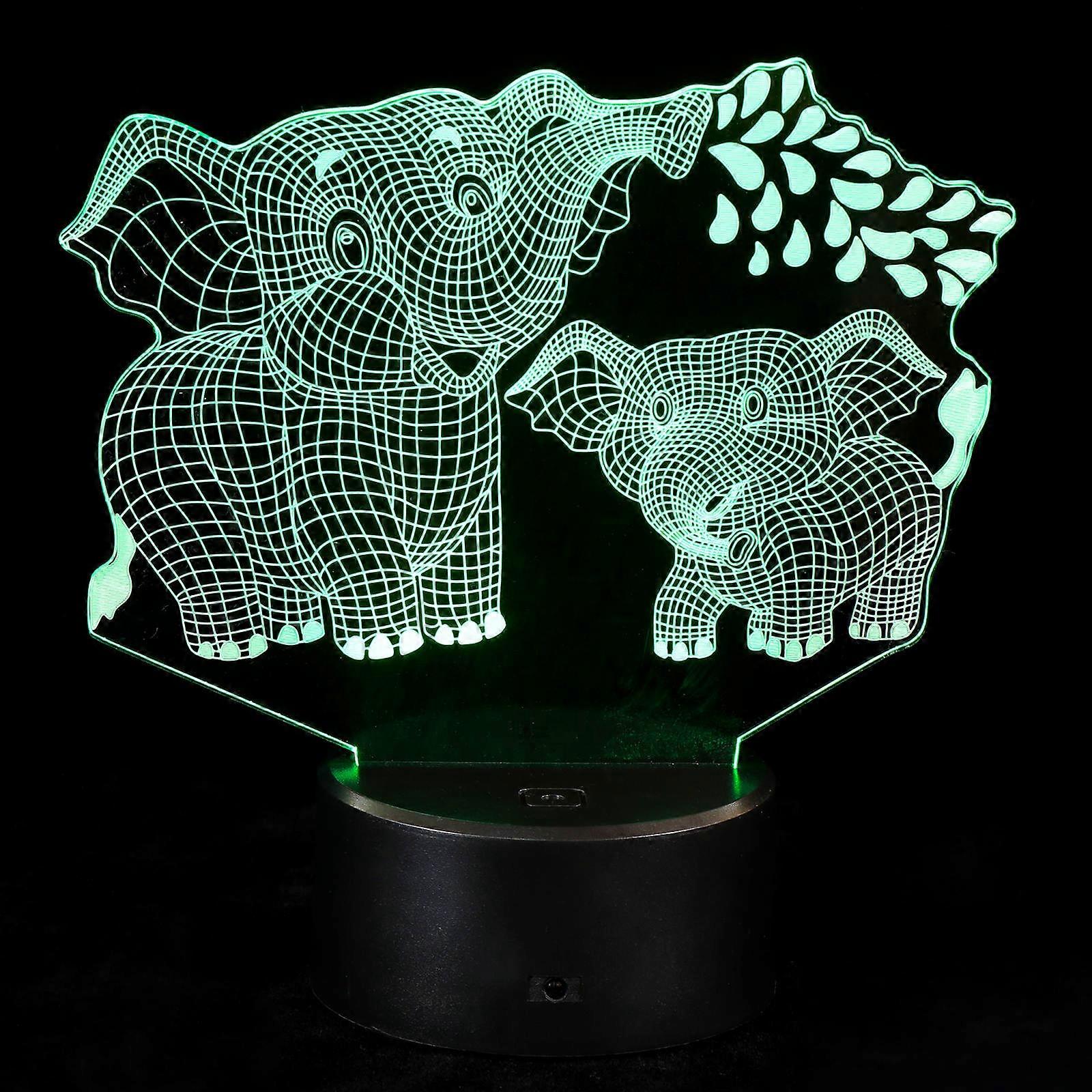 Creative Night Light Elephant 3D Lamp for Party Atmosphere 1Pcs LED