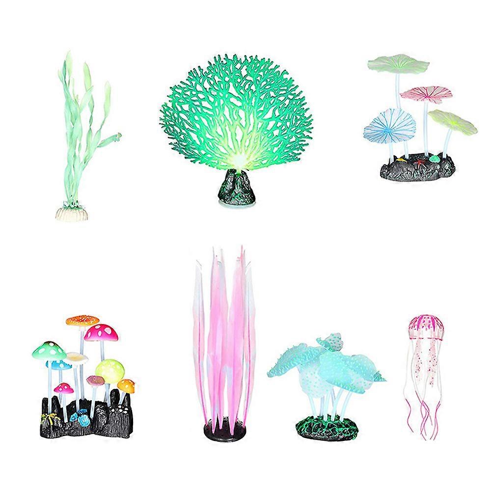 Artificial Coral Fish Tank Accessory Simulation Coral with 14Pcs Set