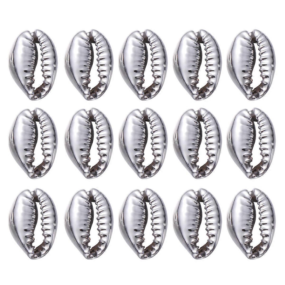 Silver Plating Shell Beads for DIY Shell Accessory Bracelet Making 3Pcs