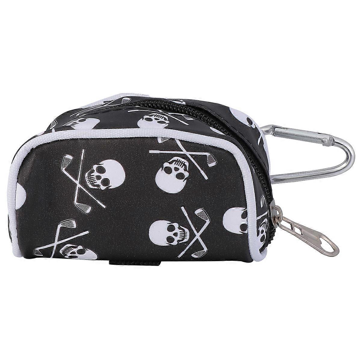 Tote Bag Ball Holder for Storage Use 3Pcs Black Skeleton Head Design