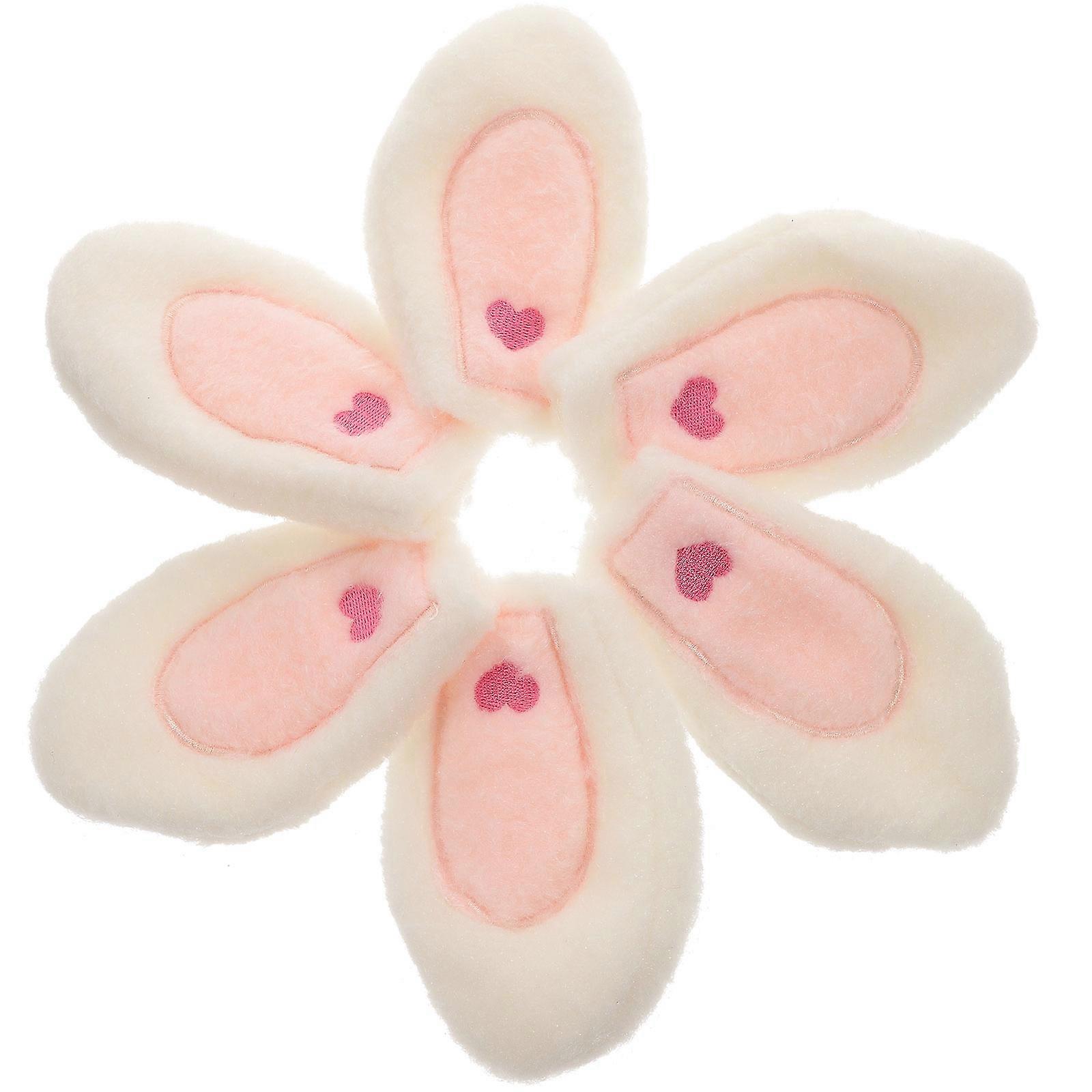 Rabbit Ear Charm Plush Bunny Ears for Headband DIY 10Pcs White Supplies