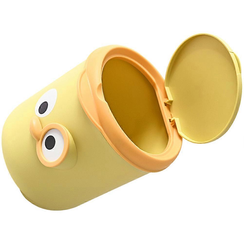 Desktop Garbage Bin with Lid for Home Use 2Pcs Cartoon Waste Bin