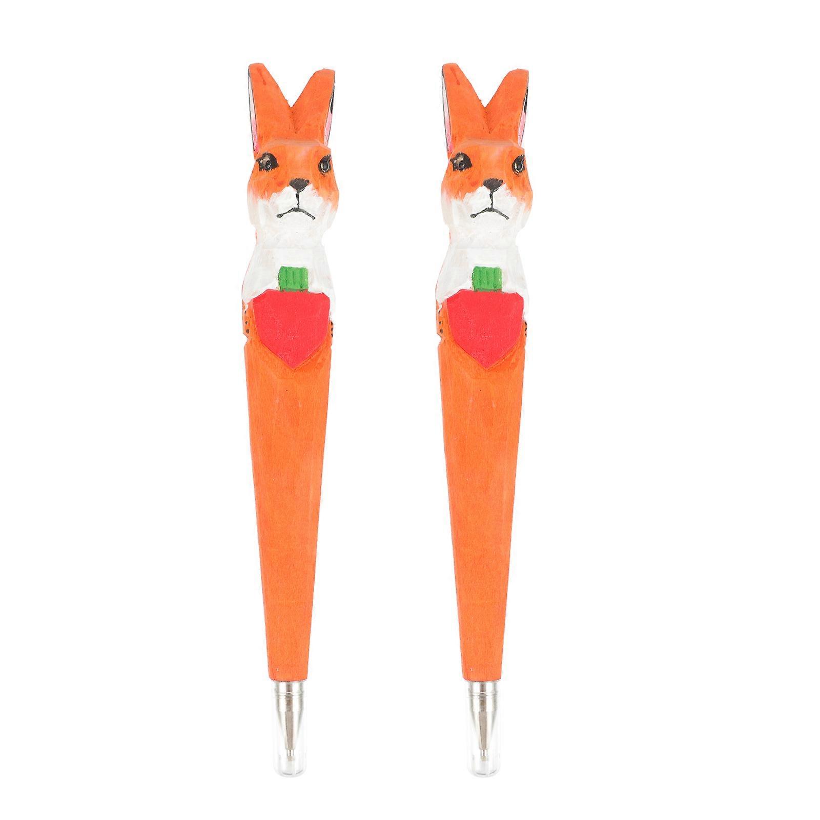 Ballpoint Pen Wood Pen Rabbit Shape for Writing Use 4Pcs Pack