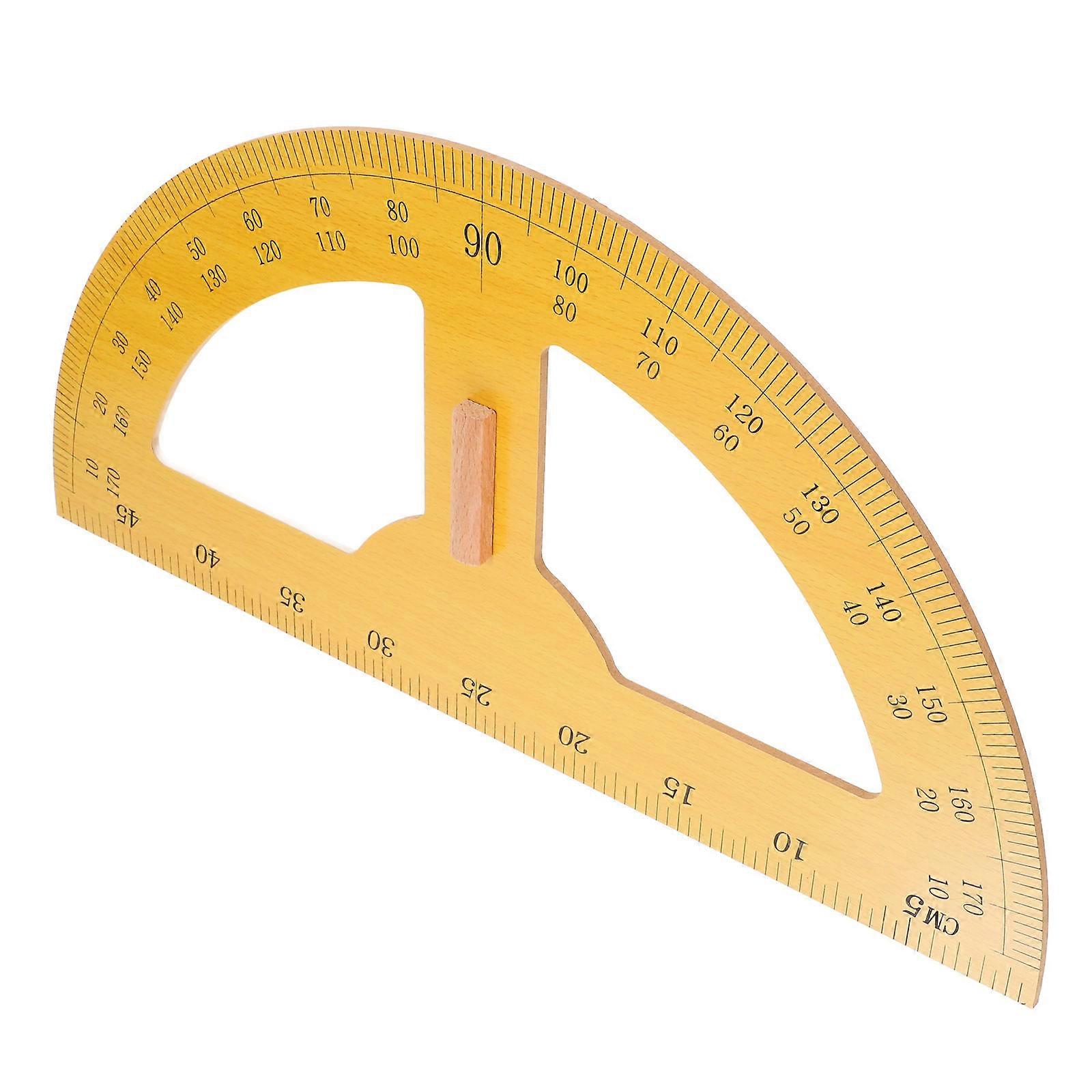Handheld Protractor Wooden Semi-Circle Tool for Teaching 3Pcs Pack
