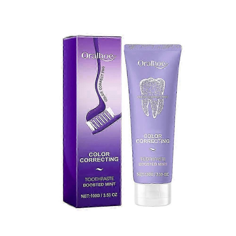 100g Double Mint Purple Toothpaste to Freshen Mouth, Remove Stains 2025