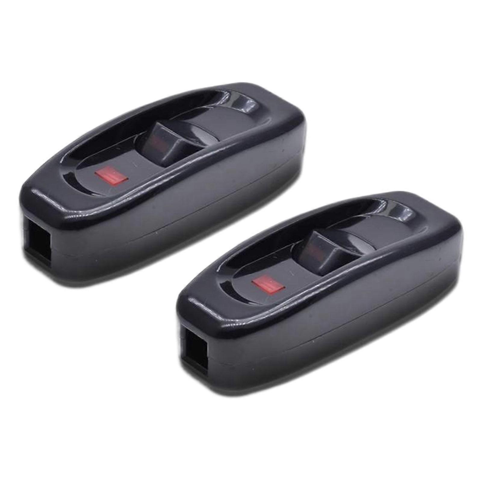 2pcs/set Rocker Feed Through Inline Light Switch For Bedside Lamp With LED Indicator Electric Switch