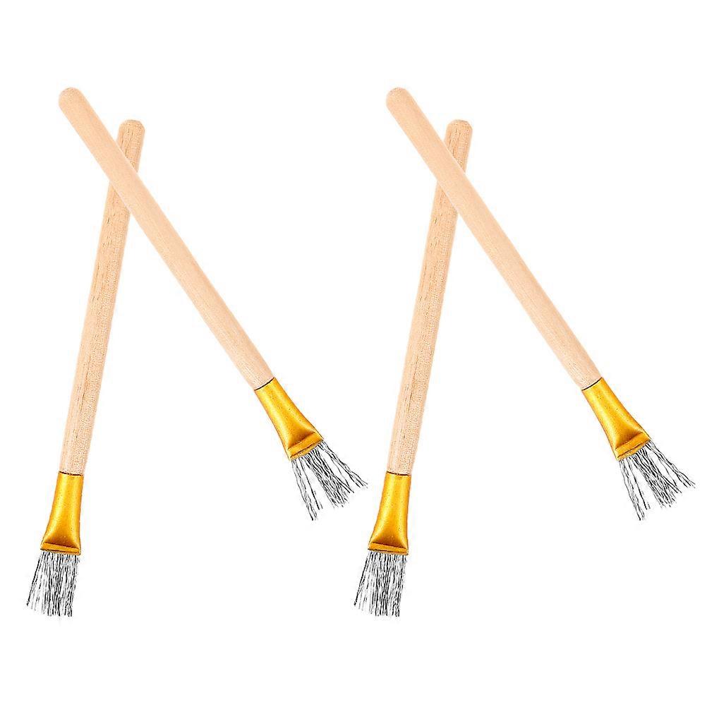Pottery Wire Texture Brush Wooden Handle for Rust Removal 4Pcs Ceramic Tools