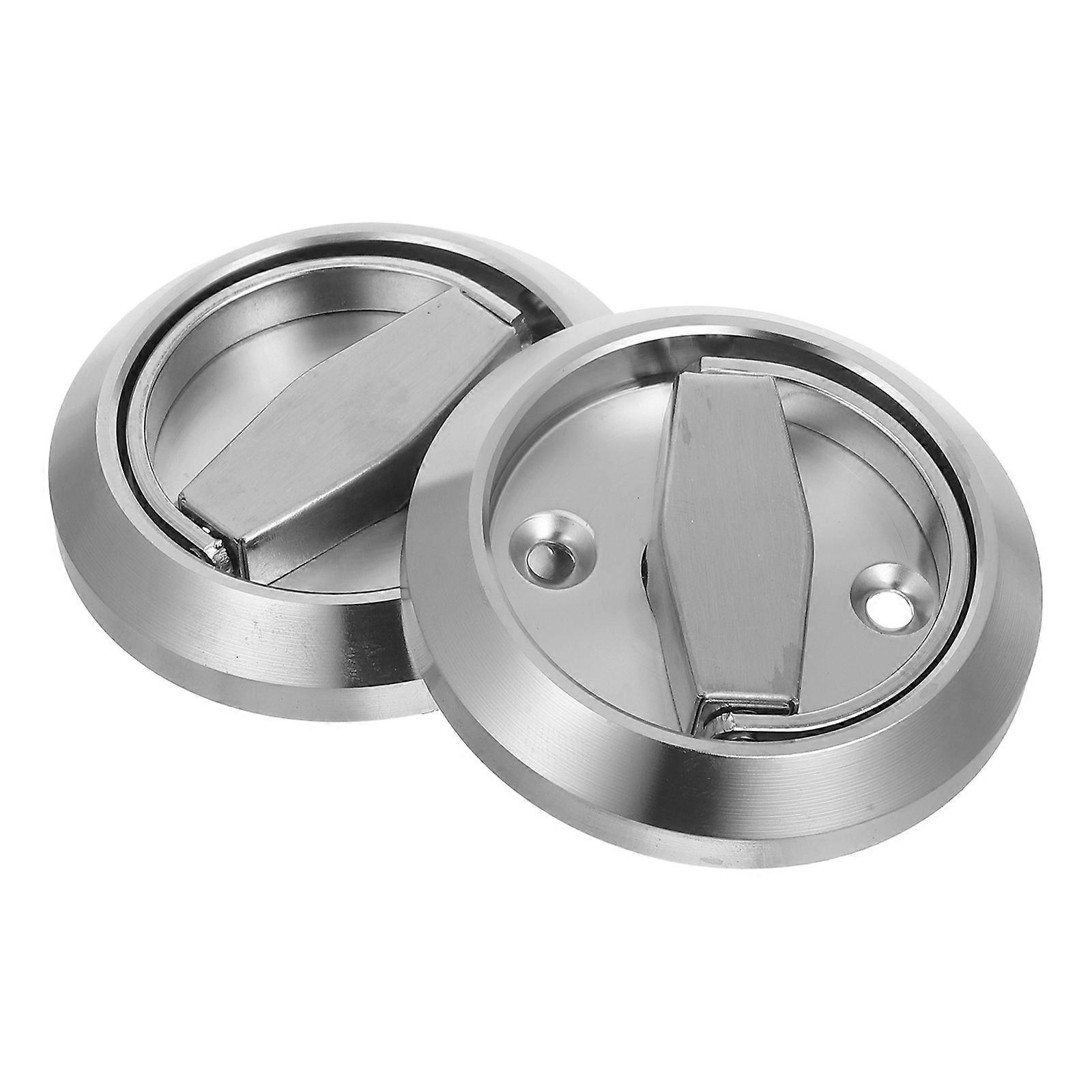 Cabinet Pull Ring Stainless Steel Folding Pull Handle for Door 2Sets