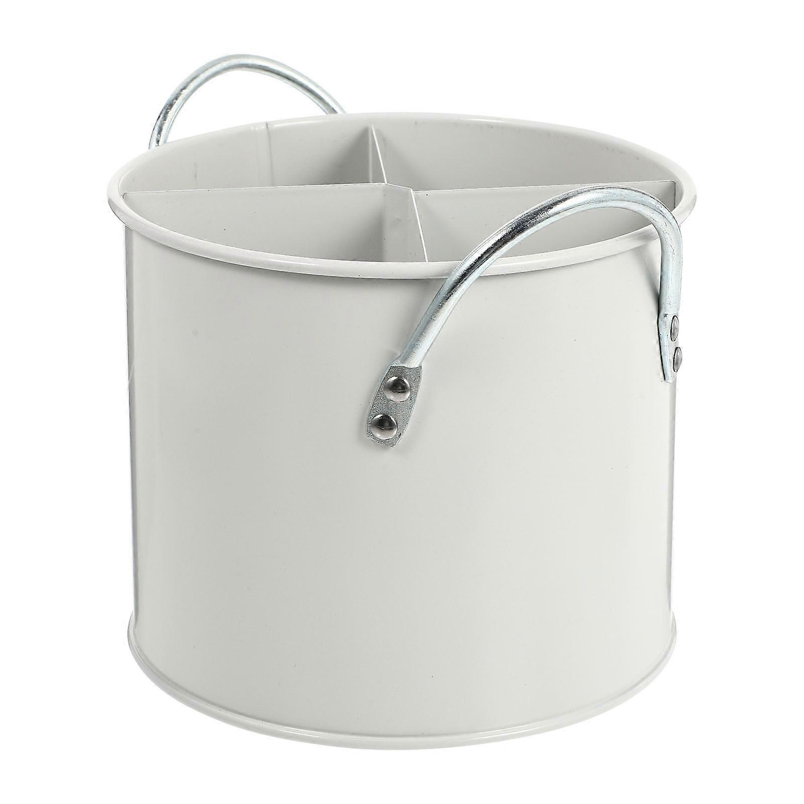 Kitchen Storage Bucket for Cutlery Dark Red with 2Pcs Organizer