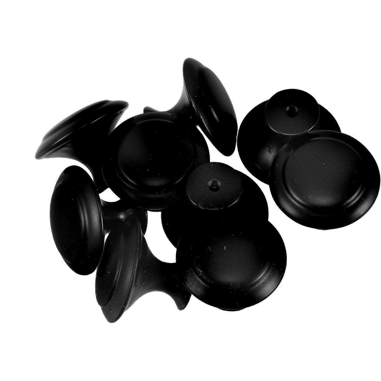 60Pcs Zinc Alloy Black Cabinet Handles for Drawers Simple Round Mushroom Knobs
