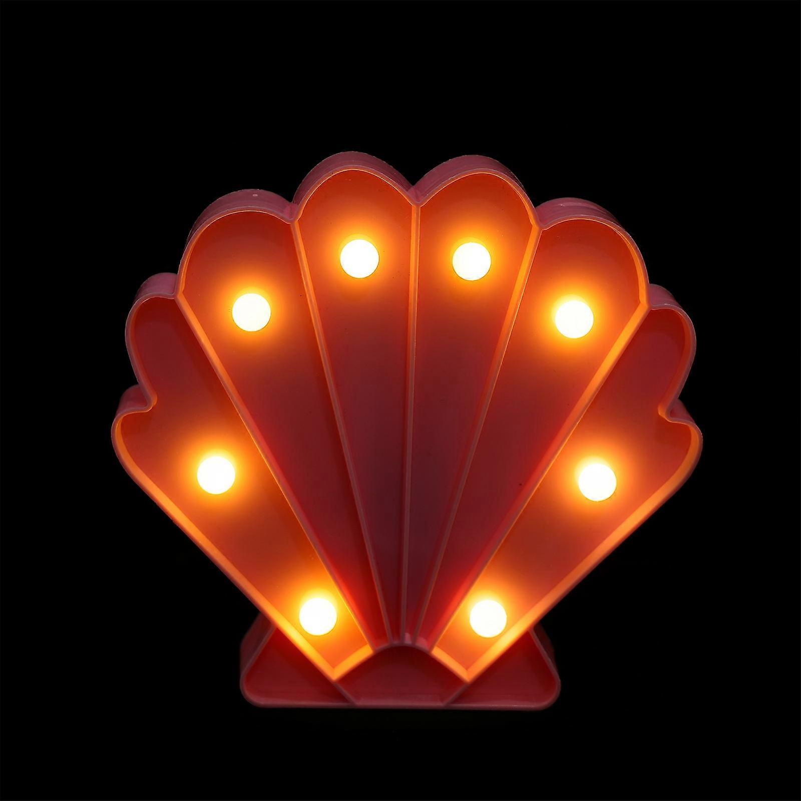 Decorative LED Night Light Seashell Lamp for Bedroom 2Pcs Pink Battery