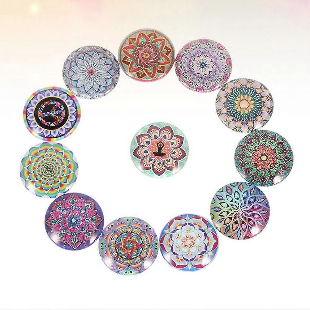 Lotus Pattern Patch Glass Interface for DIY Use 40Pcs Mixed Color Crafts