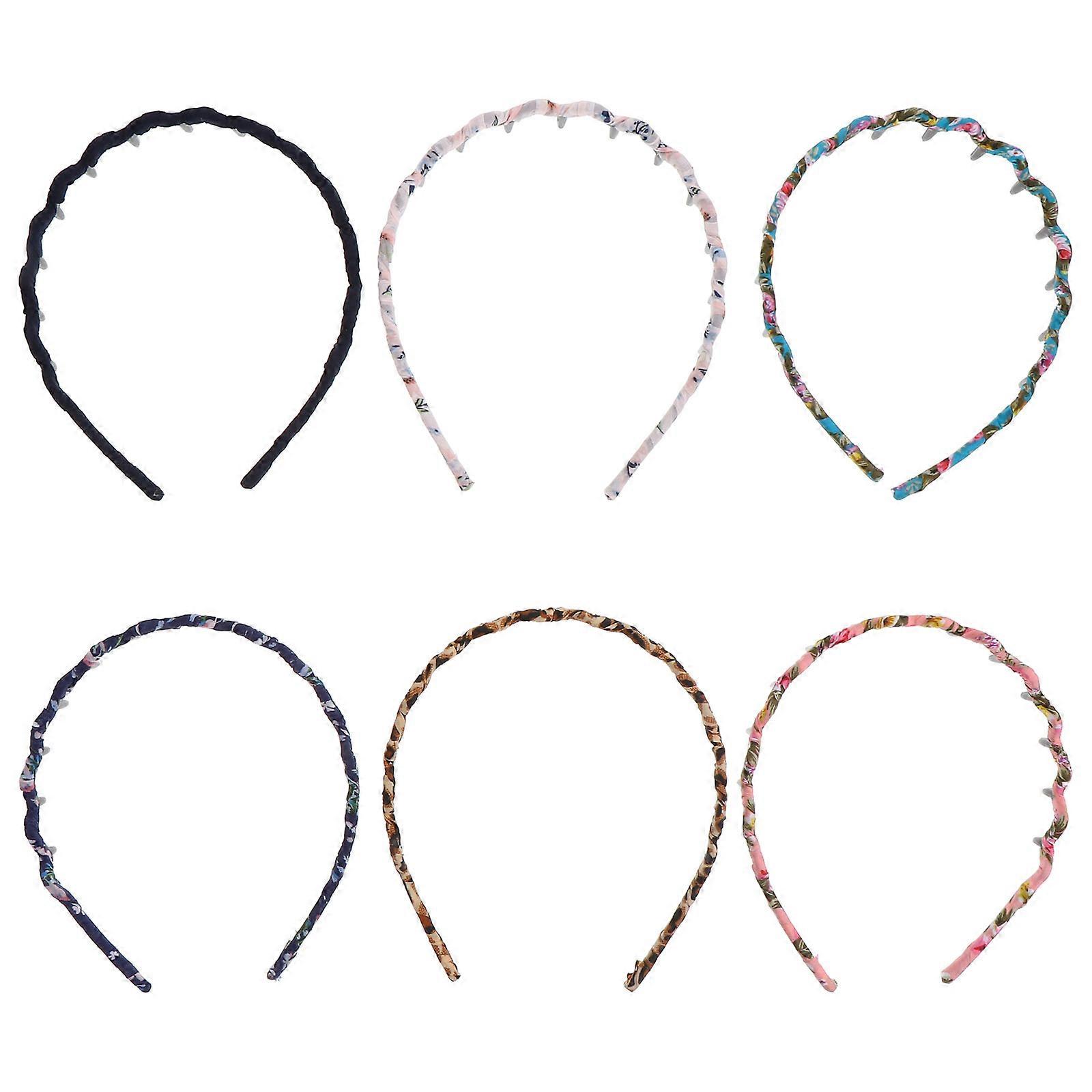 Assorted Color Girl Hair Hoop for Wave Modeling with 12Pcs Decoration