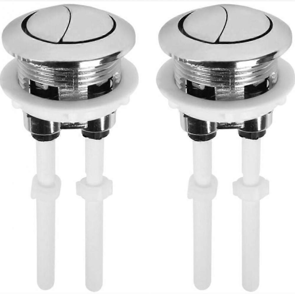 2 Pack Universal Toilet Cistern Push Buttons - 38mm - Dual Flush - Pop-up Button - Standard Dual Flush Button