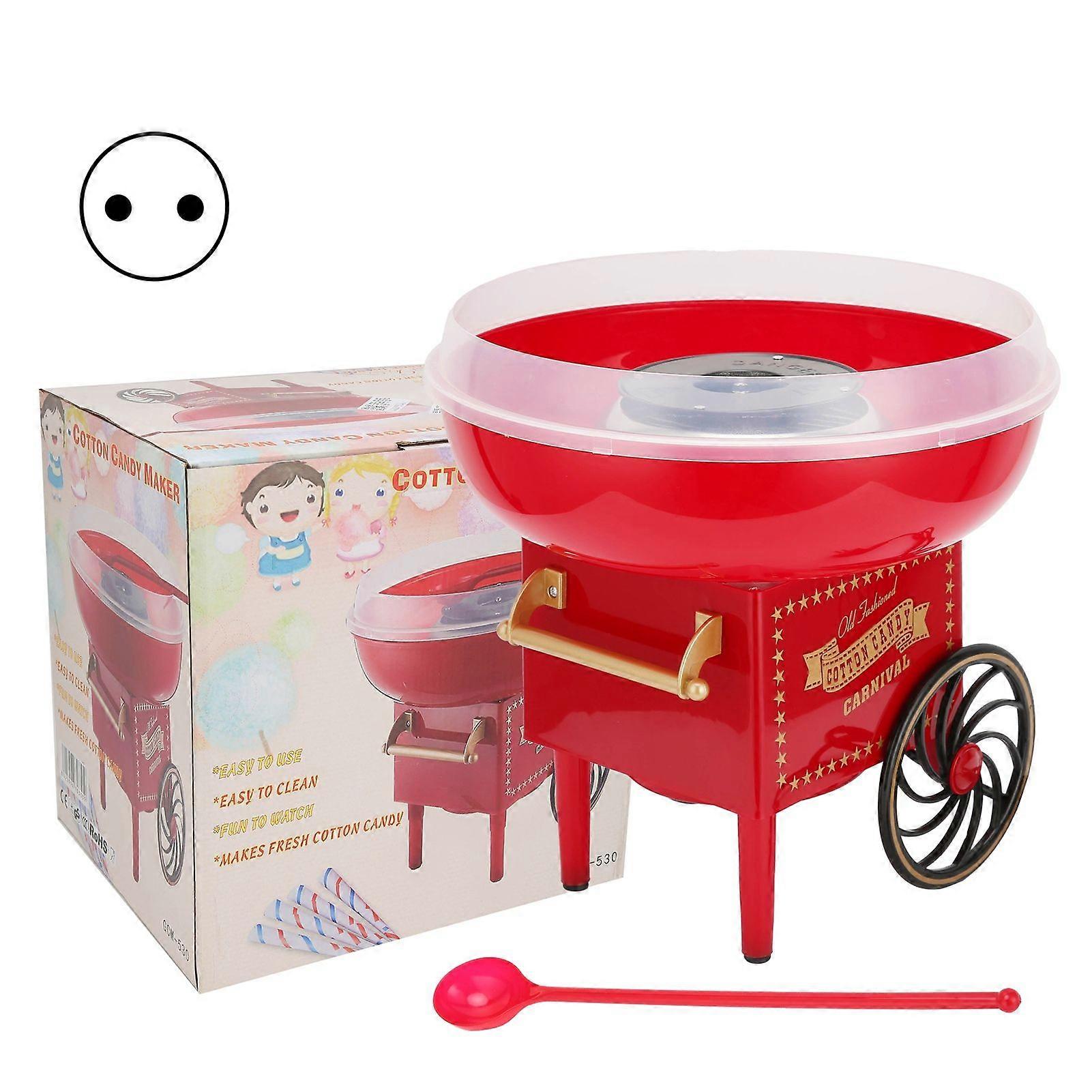 Electric Candy Floss Maker Vintage Cart Shape Sugar Floss Making Tool for Birthday Party RedEU 220V