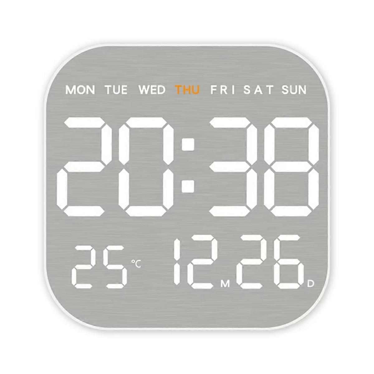 Electronic Wall Clock Wall-mounted Digital LED Clocks White