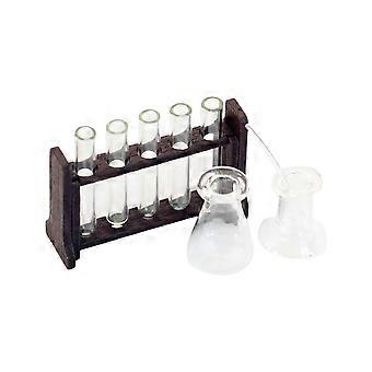 1/12 Dukkehus Reagensglas Klart glas Reagensglas Lab tilbehør Play Room Coffee
