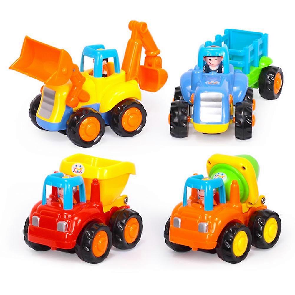 Engineering Car Team 4Pcs Assorted Color Friction Powered Sandbox Fun Car Toys for Kid's Playing