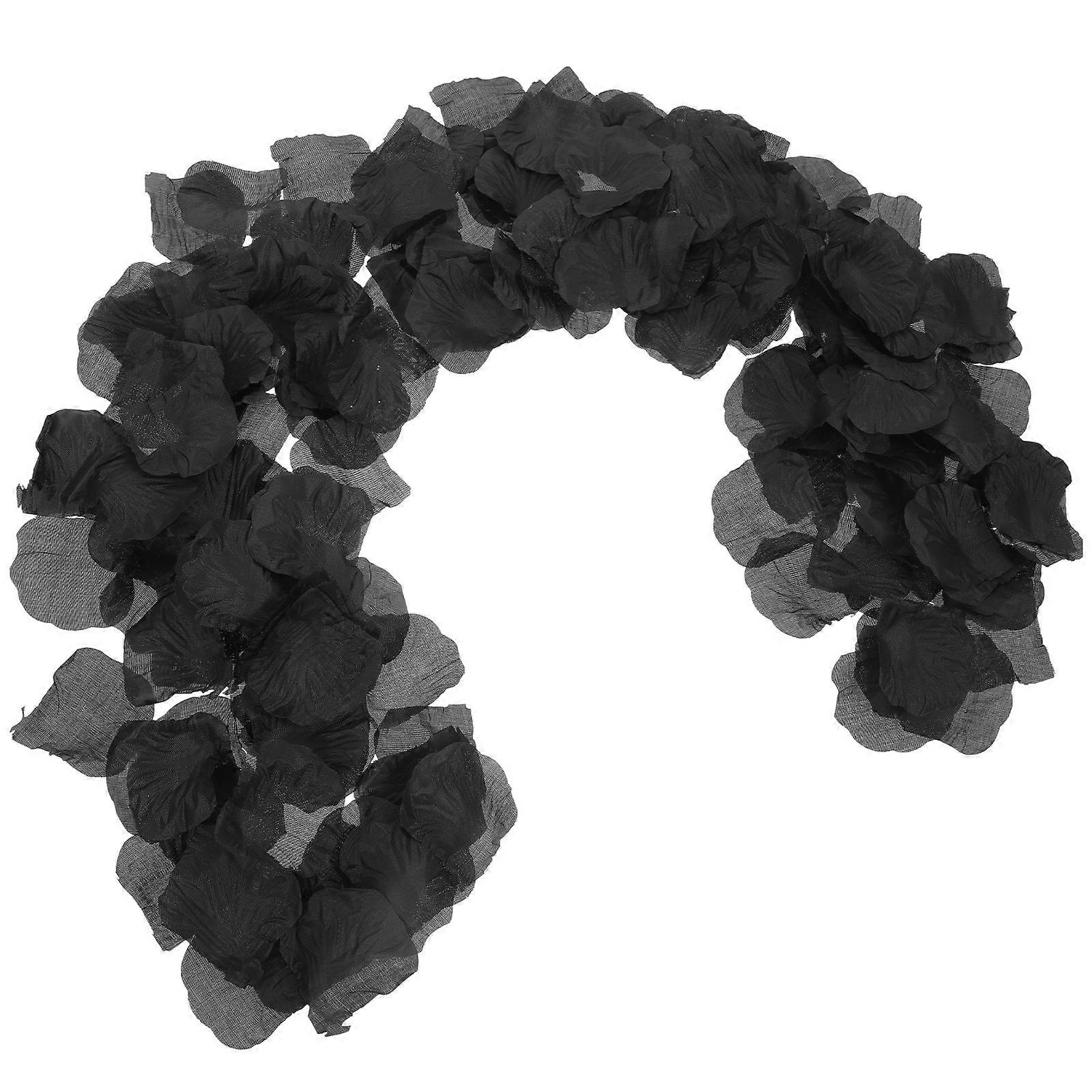 Black Simulation Rose Petals for Party Decoration 4500Pcs Fabric Material