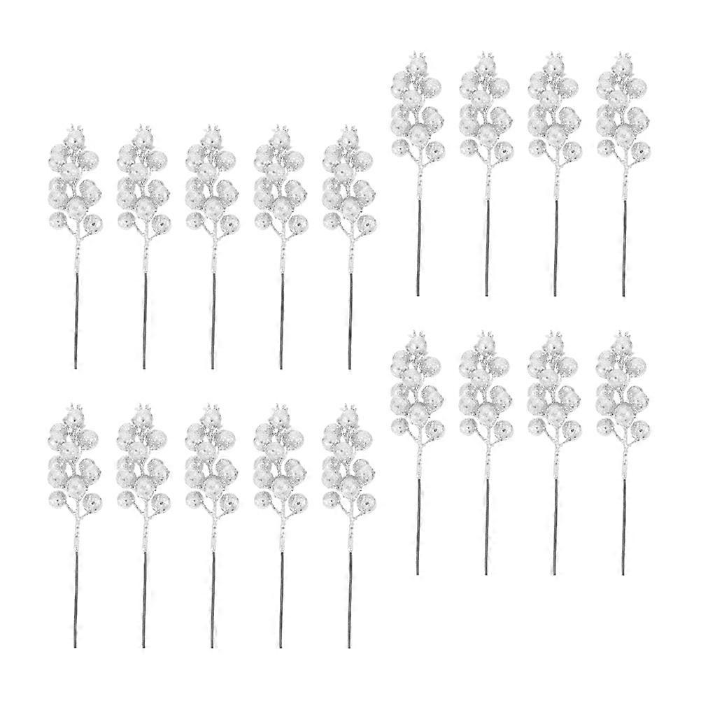 Christmas Artificial Berry Branches for Decor 72Pcs Silver Decorative Props