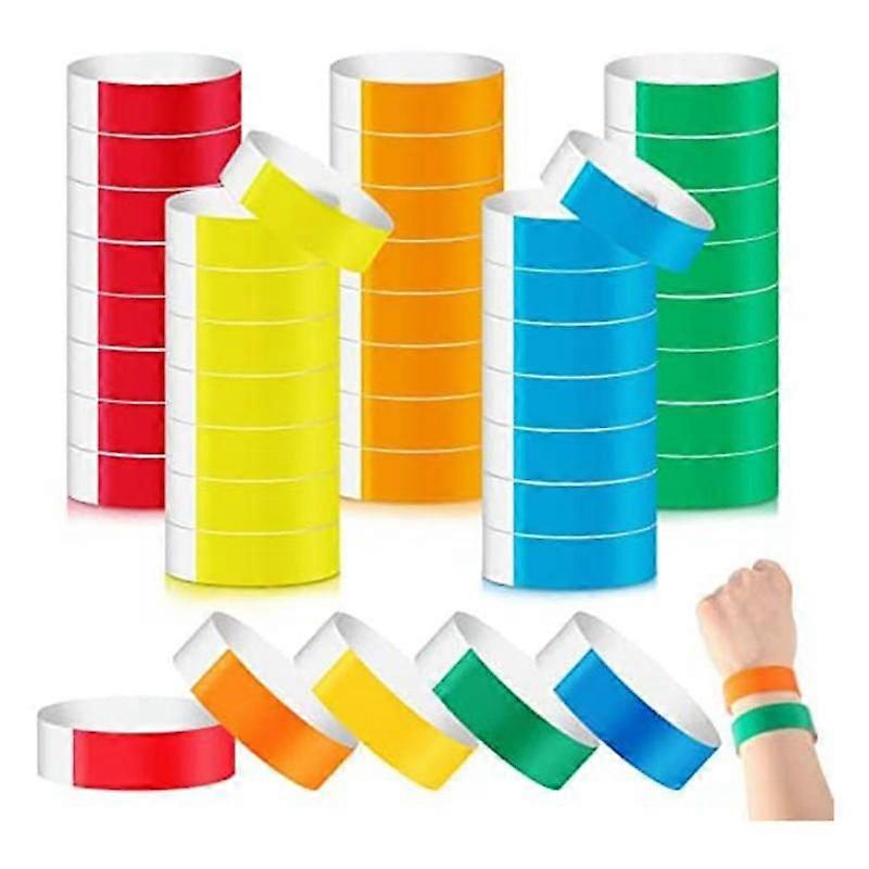 500 Pieces Colored for Events Wrist Bands Paper Bracelets Waterproof Arm Bands for Events Custom Adhesive for Party