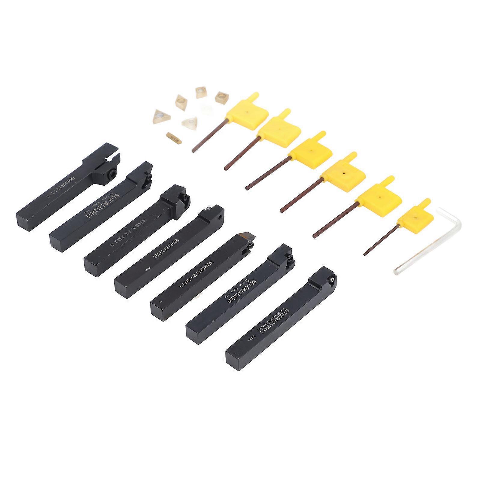 12MM Lathe Boring Bar Set 7PCS Tool Holders & Carbide Inserts