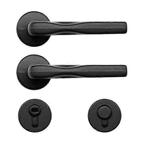 Miniature Door Handle Lock, 2x 1:6 Scale DIY Doll House Simulation Decor Black