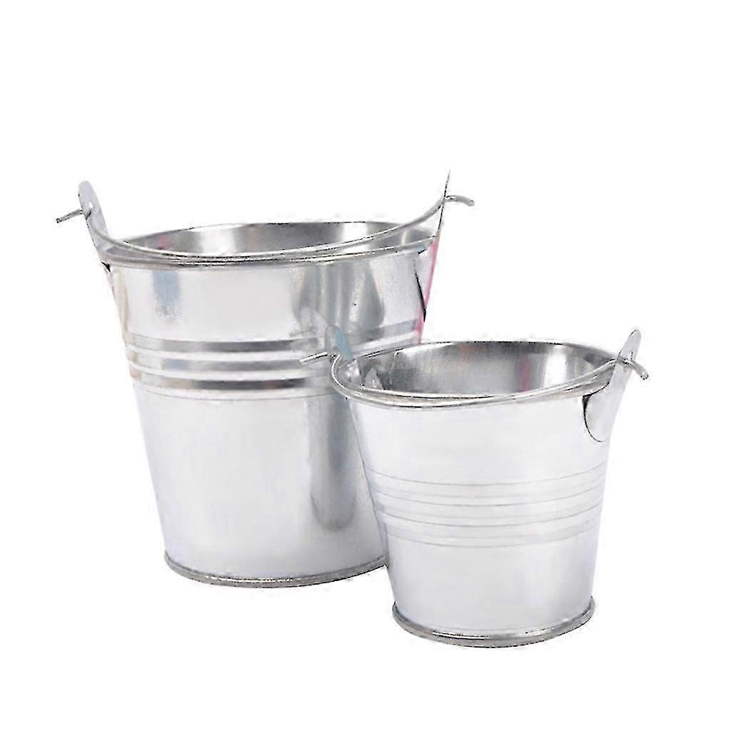 3pcs Metal Buckets Mini Tinplate Bucket Metallic Pails With Handle For Party