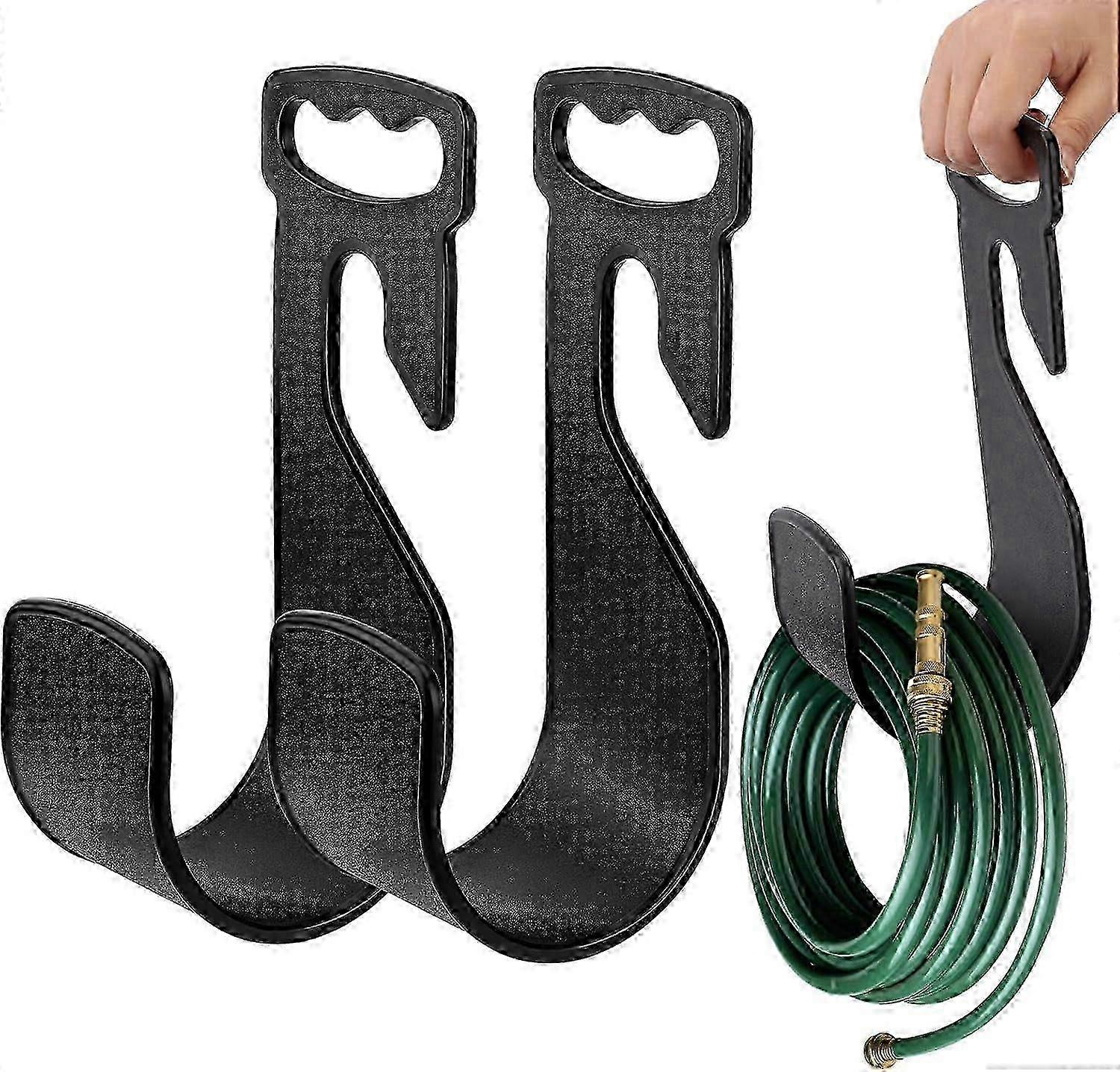 Garden Hose Holder with Handle, Heavy Duty, Quick Mounting for Faucet, Easy Transport, for Outside Yard (2 Pcs)