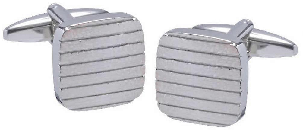 David Van Hagen Square Edged Cufflinks - Silver
