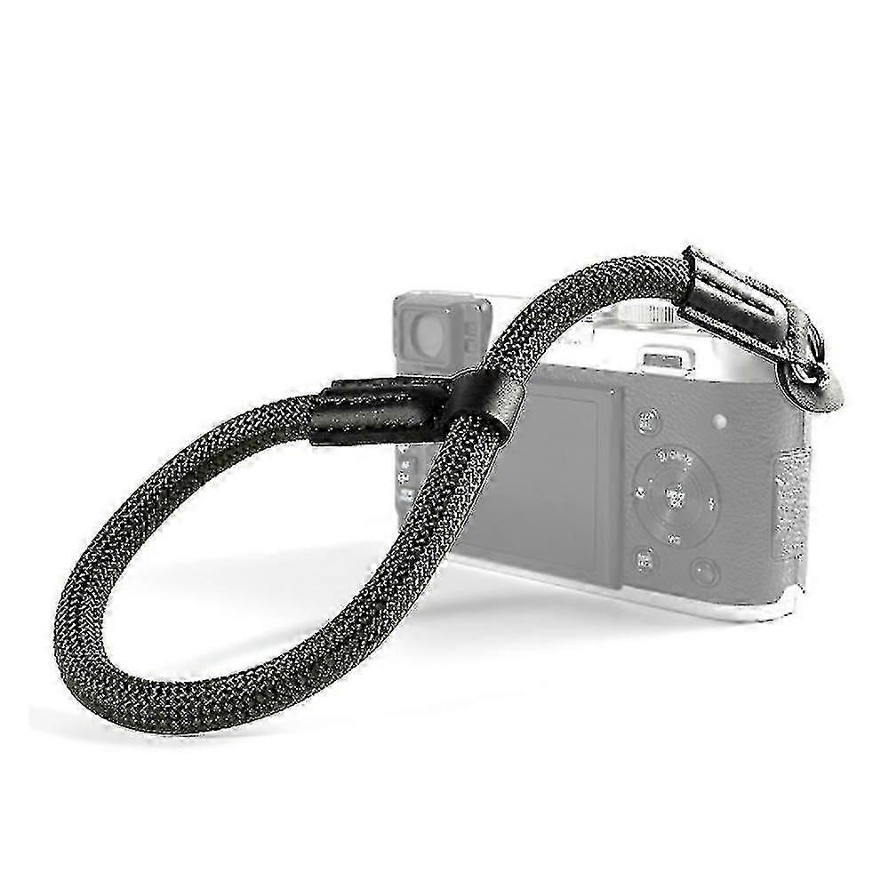 2025 Camera Adjustable Rope Wrist Strap With Leather Ends With Electroplated Mounting Ring