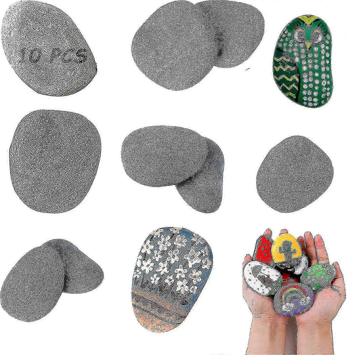 10 عبوات من الأحجار الكبيرة المسطحة للرسم - زخرفة حوض السمك ، وحصى الشاطئ المزخرف ، والحرف اليدوية ، وحديقة Dcor