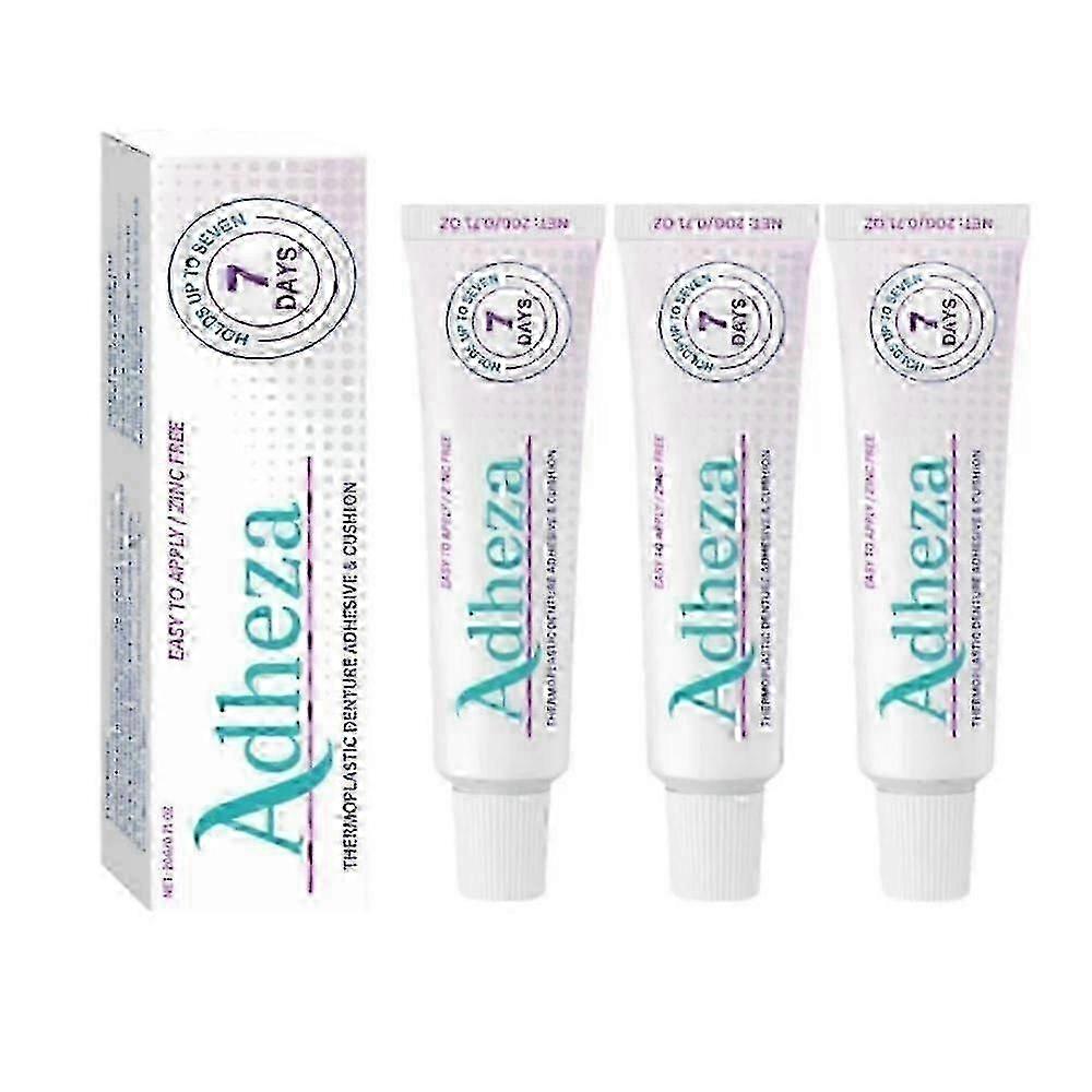 1-3X Adheza Thermoplastic Denture Adhesive, Zinc-Free Formula Long-Lasting Hold Up to 7 Days Secure Fit