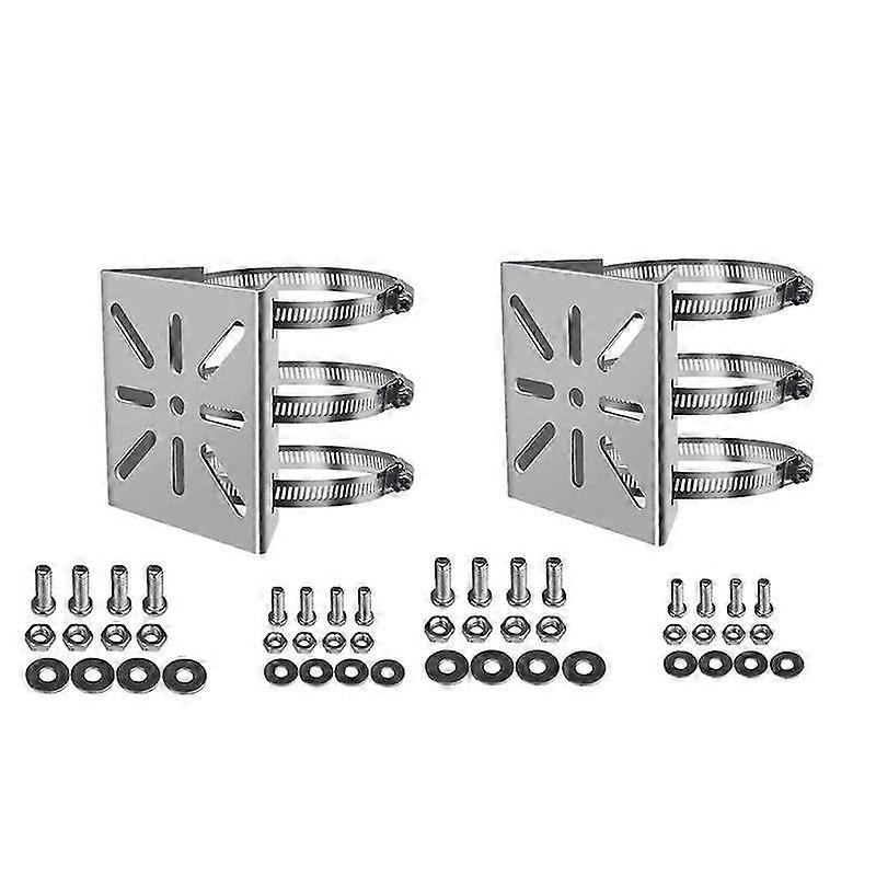 2Pcs Universal Wall Mounting Bracket with 6 Loops, Stainless Steel Vertical Pole Mount Adapter for C